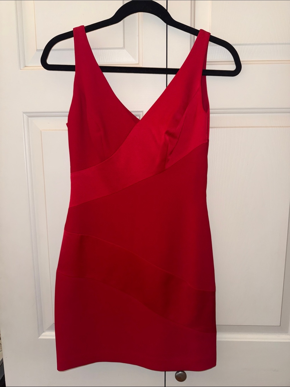 90s Red V-Neck Mini Dress